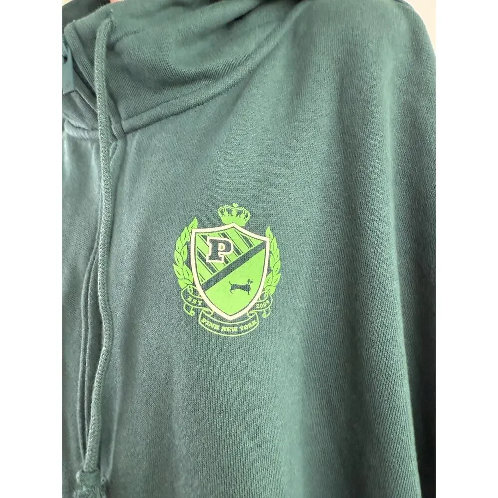Victoria's Secret PINK Long Sleeve Full Zip Fleece Green Sweatshirt  Size XXL - Picture 3 of 11